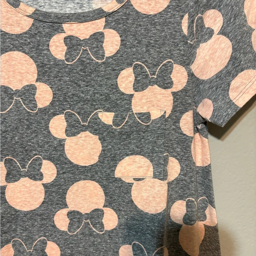 LuLaRoe Gray Dress with Bow & Mouse Print Size XXS